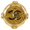 Chanel CC Gold Plated Round Clip On Earrings Secondhand