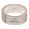 Gucci Sterling Silver Grooved Trademark Band Ring Secondhand