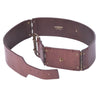 Secondhand Lanvin Vintage Brown Leather Wide Waist Belt with Antiqued Brass Buckle
