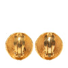 Chanel CC Gold Plated Textured Round Clip On Earrings Secondhand