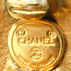 Chanel Gold Plated Logo Round Clip On Earrings Secondhand
