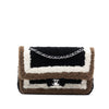 Chanel Medium Classic Tricolor Shearling Double Flap Secondhand