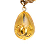 Chanel CC Gold Plated Resin Teardrop Pendant Necklace Secondhand
