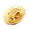 Chanel Gold Plated CC Oval Clip On Earrings Secondhand