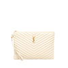 Saint Laurent Chevron Calfskin Monogram Tablet Pouch Secondhand