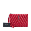 Secondhand Saint Laurent Chevron Leather Monogram Zip A5 Wristlet Pouch