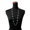 Secondhand Van Cleef and Arpels 18 Yellow Gold and Turquoise Vintage Alhambra 20 Motif Long Necklace