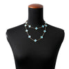 Secondhand Van Cleef and Arpels 18 Yellow Gold and Turquoise Vintage Alhambra 20 Motif Long Necklace