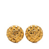 Secondhand Chanel Gold Plated CC Quilted Round Clip On Earrings
