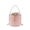 Chanel Small CC Calfskin and Tweed Drawstring Bucket Bag Secondhand