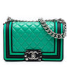 Chanel Small Bicolor Quilted Lambskin and Rubber Boy Flap Secondhand