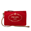 Prada Canvas Canapa Logo Wristlet Pouch Secondhand