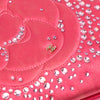 Chanel Satin Diamante Camellia Clutch with Chain Secondhand