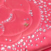 Chanel Satin Diamante Camellia Clutch with Chain Secondhand