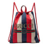 Gucci Canvas Baiadera Striped Drawstring Backpack Secondhand
