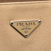 Secondhand Prada Cinghiale Trimmed Canvas Canapa Tote