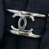 Chanel Silver Plated Cutout Logo Cuff Bracelet Secondhand