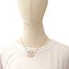 Secondhand Chanel CC Gold Plated Strass Round Pendant Necklace