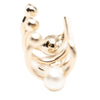Chanel CC Gold Plated Strass and Faux Pearl Ear Cuff Earring Secondhand