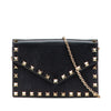 Valentino Pebbled Calfskin Rockstud Envelope Wallet on Chain Secondhand