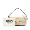 Fendi Leather Metal Stitch Baguette Satchel Secondhand