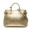 Burberry Medium Metallic Leather and House Check Banner Satchel Secondhand