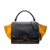 Secondhand Celine Medium Tricolor Calfskin and Suede Trapeze Satchel