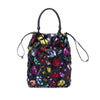 Prada Mesh Leather and Floral Printed Tessuto Tote Secondhand