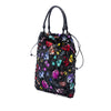Prada Mesh Leather and Floral Printed Tessuto Tote Secondhand
