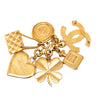 Chanel CC Gold Plated Icon Charm Pin Brooch Secondhand