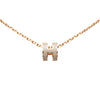 Hermès Rose Gold Enamel Mini Pop H Pendant Necklace Secondhand
