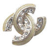 Chanel CC Plated Brass Strass Push Back Earrings Secondhand