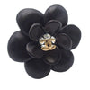 Chanel CC Resin Rhinestone Camellia Clip On Earrings Secondhand