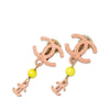 Chanel CC Gold Plated Resin Drop Clip On Earrings Secondhand
