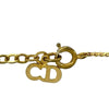 Dior Gold Plated Strass CD Logo Pendant Necklace Secondhand