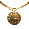 Secondhand Chanel Gold Plated Leo Lion Medallion Pendant Necklace