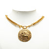 Secondhand Chanel Gold Plated Leo Lion Medallion Pendant Necklace