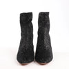 Secondhand AQUAZZURA Heeled Velvet Ankle Sock Boots Tonal Baroque Tapestry in Black, Size 35.5 EU