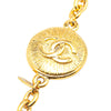 Chanel Gold Plated CC Round Pendant Necklace Secondhand