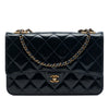 Chanel Quilted Patent and Goatskin CC Eyelet Wallet On Chain Secondhand