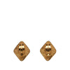 Chanel CC Gold Plated Rhombus Clip On Earrings Secondhand