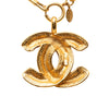 Chanel Gold Plated Quilted CC Pendant Necklace Secondhand