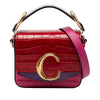 Chloé Mini Tricolor Croc Embossed Calfskin C Satchel Secondhand