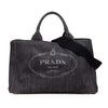 Secondhand Prada Denim Canapa Logo Satchel