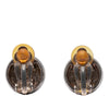 Chanel Silver Plated Logo Ball Clip On Earrings Secondhand