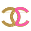 Chanel CC Gold Plated Enamel Bicolor Pin Brooch Secondhand