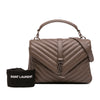 Saint Laurent Medium Quilted Chevron Sheepskin College Satchel Secondhand