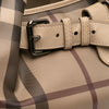 Burberry Medium Smoke Check Coated Canvas Walden Belted Hobo Secondhand