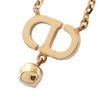 Dior Gold Plated Strass CD Logo Pendant Necklace Secondhand