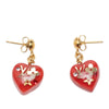 Louis Vuitton Gold Plated Monogram Resin Inclusion Heart Drop Push Back Earrings Secondhand